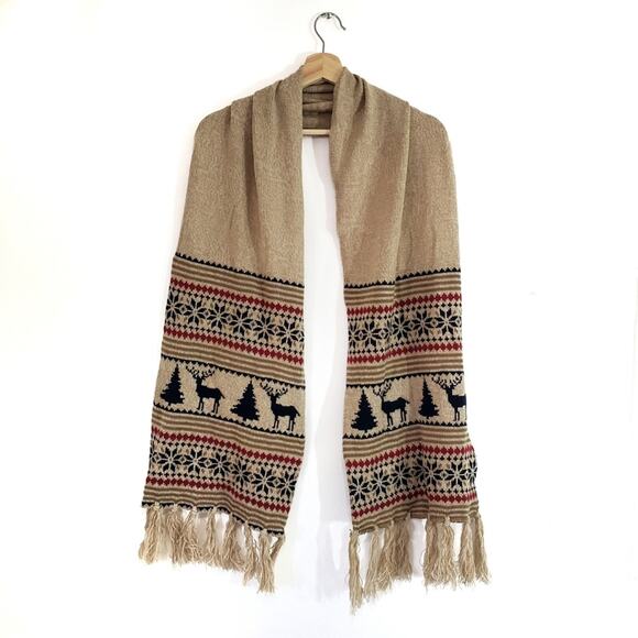 NWOT Cotton On | Christmas Pattern Knit Scarf Subtle Classy Holiday - Picture 1 of 5